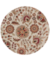 Surya Athena Ath-5035 Dark Brown 4' Round Area Rug In Brown