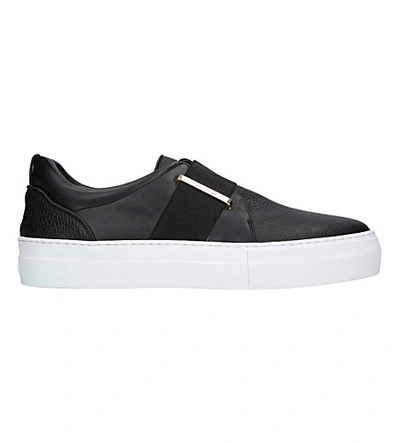 Buscemi 40mm Band Leather And Velvet Sneakers In Black