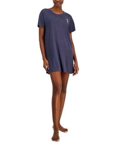 Jenni Women's Short-sleeve Printed Sleepshirt, Created For Macy's In Nairo Dusk Zzzz
