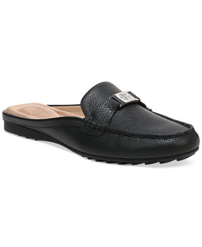 Giani Bernini Dejaa Memory Foam Mule Loafer Flats, Created For Macy's Women's Shoes In Black Leather