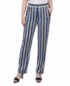 Ny Collection Petite Wide Waist Pull On Pants In Multi