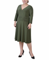 NY COLLECTION PLUS SIZE RUCHED A-LINE DRESS