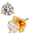 Kate Spade Crystal 3-prong Stud Earrings In Tan/beige