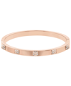 Swarovski Tactic Rose Gold Tone Plated Bangle In Pink