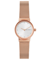 Skagen Women's Freja Rose Gold-tone Stainless Steel Mesh Bracelet Watch 26mm In Gold
