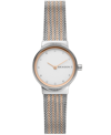 Skagen Women's Freja Two-tone Stainless Steel Mesh Bracelet Watch 26mm In Silver