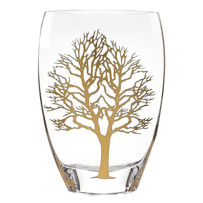 Badash Crystal Gold Tree Of Life Vase In Clear