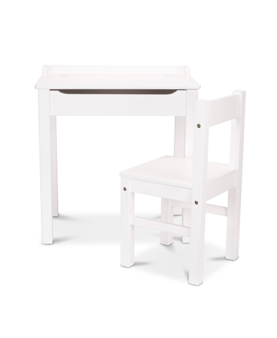 Melissa & Doug Wooden Lift-top Desk & Chair - White In No Color