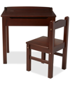 Melissa & Doug Wooden Lift-top Desk & Chair - Espresso In White