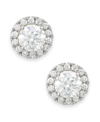Macy's Diamond Round Halo Stud Earrings In 14k White Gold 1 3 1 Ct. T.w. In Gold