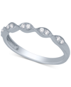 Macy's Diamond Scalloped Stackable Band (1/10 Ct. T.w.) In Gold