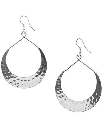 Matr Boomie Women's Lunar Crescent Hoop Earrings In Silver Tone