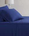 Brooklyn Loom Solid Cotton Percale Twin Sheet Set Bedding In Blue