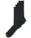 Gold Toe Men's 4-pack Dress Flat Knit Crew Socks, Created For Macy's In Blue