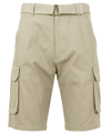 GALAXY BY HARVIC MEN'S FLAT FRONT BELTED COTTON CARGO SHORTS