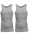 Galaxy By Harvic Men's Famous Heavyweight Ribbed Tank Top, Pack Of 2 In Gray