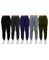 Galaxy By Harvic Women's Loose-fit Fleece Jogger Sweatpants-5 Pack In Multi