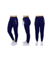 Galaxy By Harvic Women's Loose Fit Jogger Pants With Zipper Pockets In Blue