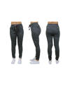 Galaxy By Harvic Women's Basic Stretch Twill Joggers In Gray