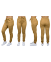 Galaxy By Harvic Women's Basic Stretch Twill Joggers In Brown