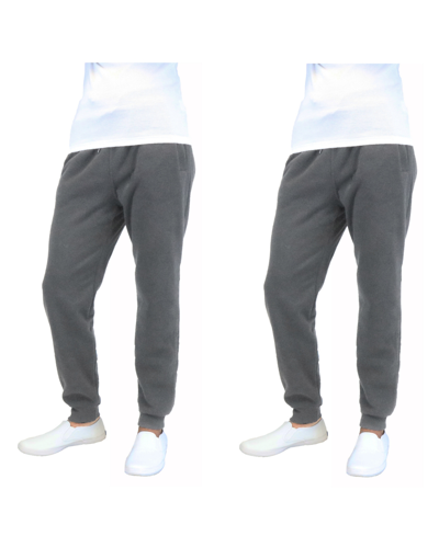 Galaxy By Harvic Men's 2-packs Slim-fit Fleece Jogger Sweatpants In Charcoal X 2