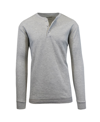 Galaxy By Harvic Men's Oversized Waffle-knit Thermal Henley Shirt In Gray