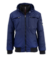 Galaxy By Harvic Spire By Galaxy Men's Heavyweight Moto Jacket In Blue
