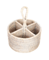 Artifacts Trading Company Artifacts Rattan 4 Section Caddy And Cutlery Holder In White