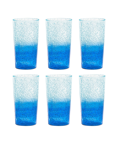Tarhong Oceanic Ombre Jumbo Premium Acrylic Glasses, Set Of 6 In Ombre Blues