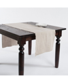Saro Lifestyle Fringed Linen Design Stone Washed Runner In Tan/beige
