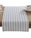 Saro Lifestyle Dauphine Collection Striped Design Table Runner In Blue