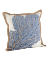 Saro Lifestyle Sea Fan Coral Decorative Pillow, 20" X 20" In Blue