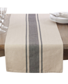 Saro Lifestyle Banded Design Table Runner In Tan/beige