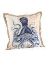 Saro Lifestyle Octopus Printed Decorative Pillow, 20" X 20" In Blue