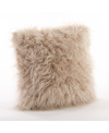 Saro Lifestyle Mongolian Faux Fur Decorative Pillow, 18" X 18" In Tan/beige