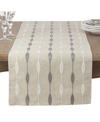Saro Lifestyle Modern Embroidered Design Table Runner In Tan/beige