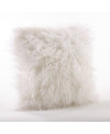 Saro Lifestyle Mongolian Faux Fur Decorative Pillow, 18" X 18" In Ivory/cream