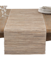 Saro Lifestyle Shimmering Woven Nubby Texture Water Hyacinth Table Runner In Tan/beige