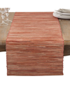 Saro Lifestyle Shimmering Woven Nubby Texture Water Hyacinth Table Runner In Red