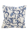 Saro Lifestyle Scrolling Vines Decorative Pillow, 18" X 18" In Blue
