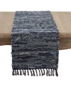 Saro Lifestyle Denim Chindi Table Runner In Blue