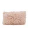 Saro Lifestyle Mongolian Faux Fur Decorative Pillow, 12" X 20" In Pink
