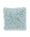 Saro Lifestyle Mongolian Faux Fur Decorative Pillow, 18" X 18" In Blue