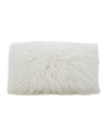 Saro Lifestyle Mongolian Faux Fur Decorative Pillow, 12" X 20" In Ivory/cream