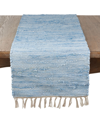 Saro Lifestyle Tasseled Design Chindi Runner In Blue