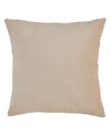 Saro Lifestyle Pinsonic Velvet Decorative Pillow, 18" X 18" In Tan/beige