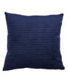 Saro Lifestyle Pinsonic Velvet Decorative Pillow, 18" X 18" In Blue