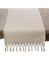 Saro Lifestyle Knotted Tassel Table Runner In Tan/beige