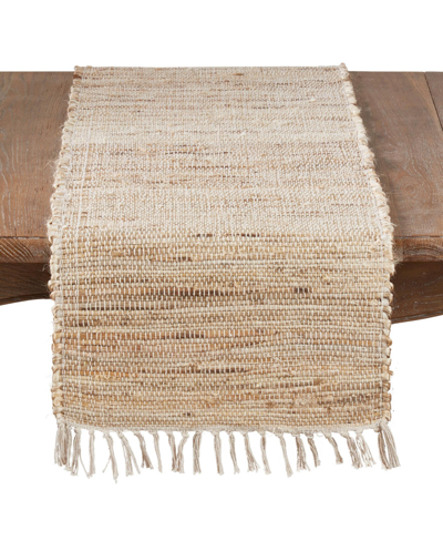 Saro Lifestyle Jute Chindi Table Runner In Natural