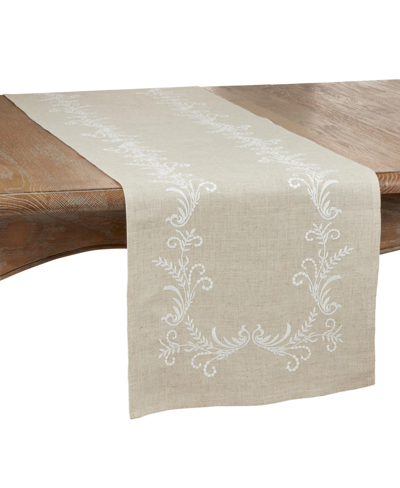 Saro Lifestyle Embroidered Placemat Set Of 4 In Tan/beige